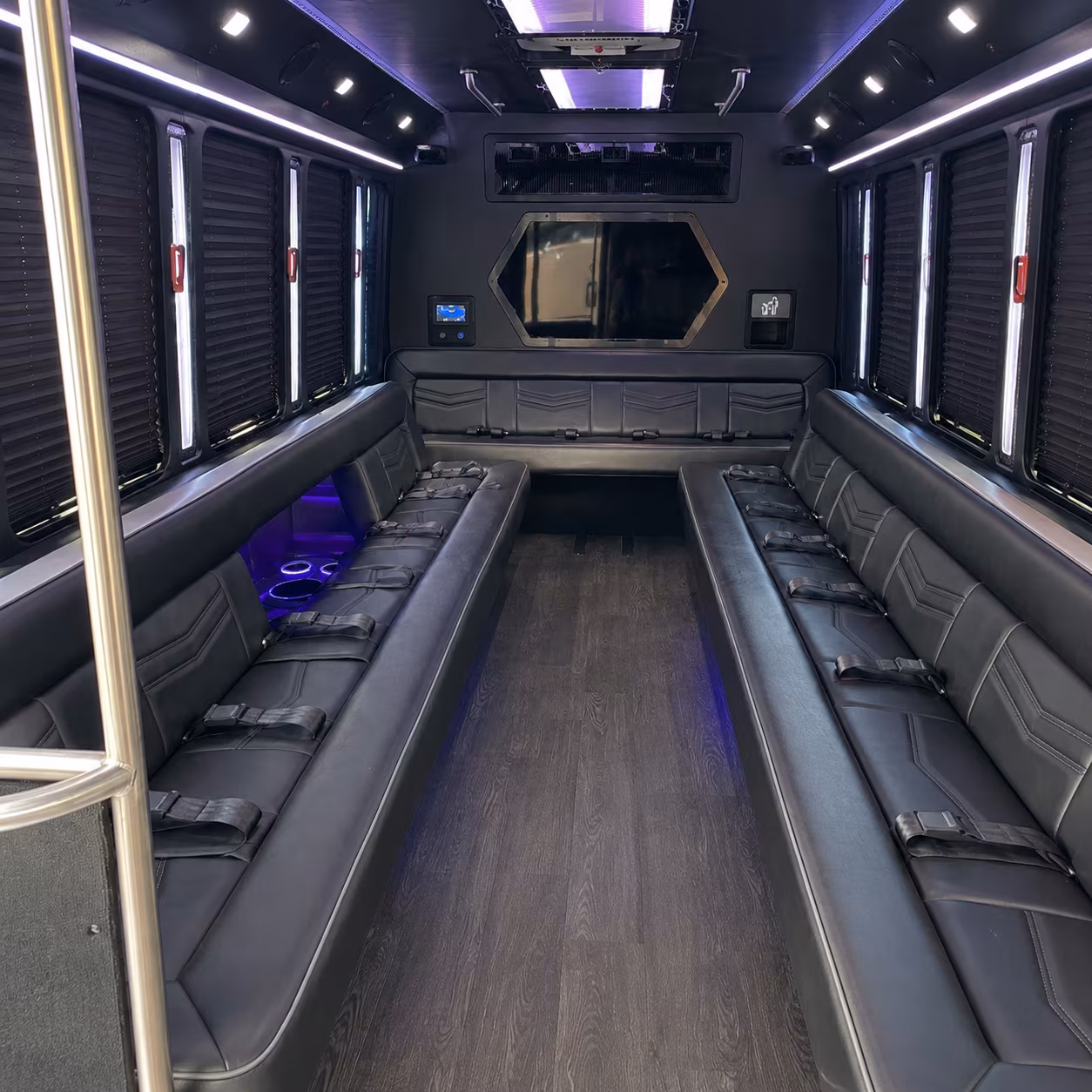 fort collins 18 passenger party bus interior