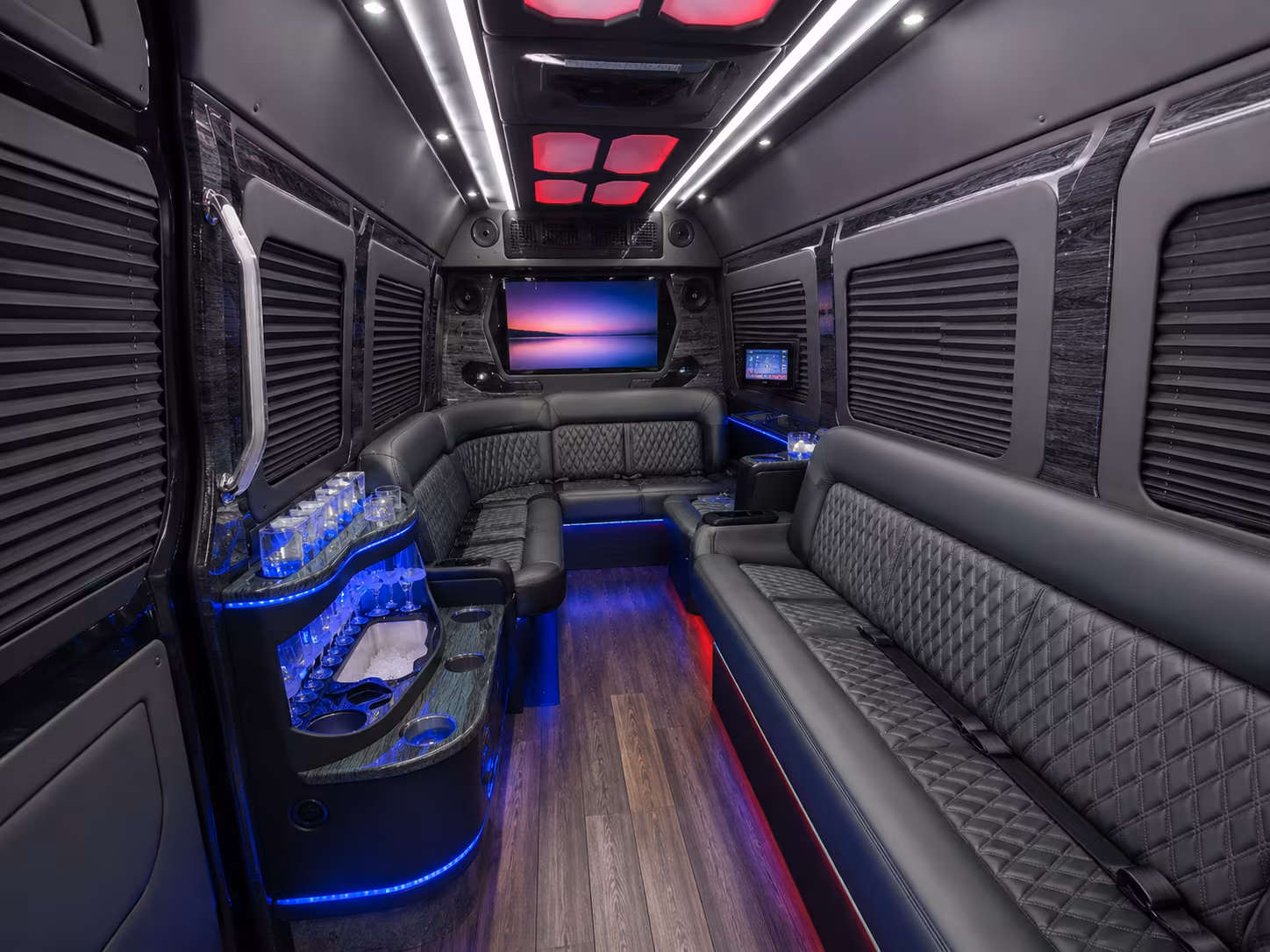 fort collins 20 passenger party bus interior