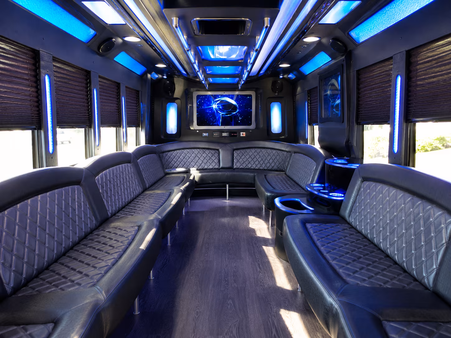 fort collins 28 passenger party bus inside