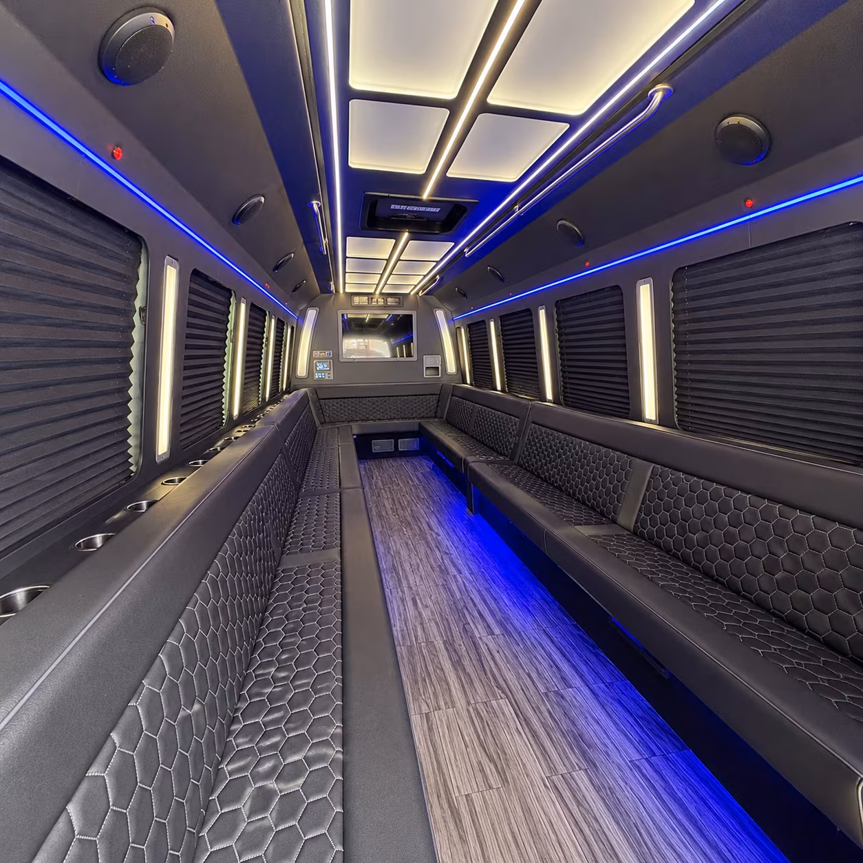 fort collins 30 passenger party bus interior