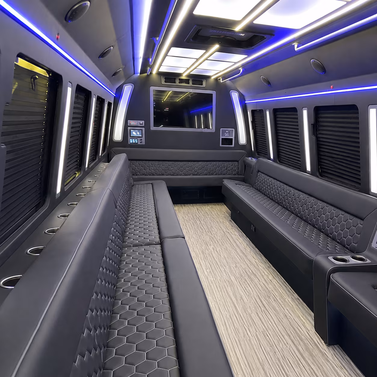 fort collins 40 passenger party bus inside